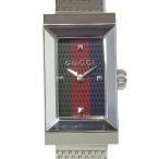 GUCCI グッチ Gフレーム　 レクタレギュラー トリコロール YA147.51 腕時計 SS クオーツ アナログ表示 緑/赤/青文字盤【I150126021】中古