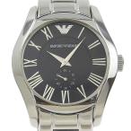 ARMANI アルマーニ AR-0680 腕時計 SS シルバー クオーツ アナログ表示 メンズ 黒文字盤【I153105054】中古