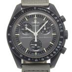 Swatch ミッショントゥ ザ ムーン S033M100 腕時計 セラミック×ナイロン クオーツ クロノグラフ メンズ  グレー文字盤【I170126029】中古