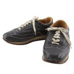 HERMES エルメス クイック Hロゴ スニーカー レザー 黒 レディース【I171625049】中古