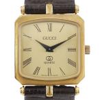 GUCCI グッチ シェリー 腕時計 金メッキ×クロコダイル ゴールド クオーツ アナログ表示 レディース ゴールド文字盤【I180125017】中古