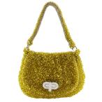 ショッピングアンテプリマ ANTEPRIMA アンテプリマ ワイヤーバッグ フラップ付き ハンドバッグ ワイヤーコード×スエード 黄色 レディース【I180125111】中古