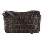 ショッピングフェンディ FENDI フェンディ ズッカ ショルダーバッグ ナイロンキャンバス×レザー 茶 レディース【I211725098】中古