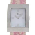 クリスチャンディオール マリス D78-109 腕時計 SS×レザー クオーツ アナログ表示 レディース ホワイトシェル文字盤【I220225013】中古