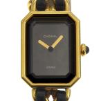 CHANEL シャネル プルミエールＳ H0001 腕時計 金メッキ×レザー ブラック クオーツ アナログ表示 レディース【I220225034】中古