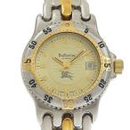 BURBERRY バーバリー ダイバー 10000L 腕時計 SS×金メッキ クオーツ アナログ表示 レディース アイボリー文字盤【I220724024】中古