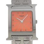 HERMES エルメス Hウォッチ HH1.510 腕時計 SS クオーツ アナログ表示 ボーイズ オレンジ文字盤【I220724066】中古