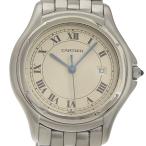 CARTIER カルティエ パンテール クーガーLM cal.87 W5002F5 腕時計 SS クオーツ アナログ表示 メンズ ホワイト文字盤【I220725004】中古