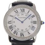 CARTIER カルティエ ロンドソロLM アフターダイヤ W6700255 腕時計 SS×クロコダイル クオーツ アナログ表示 メンズ【I220725016】中古