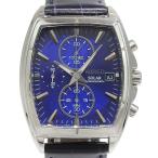 SEIKO セイコー WIRED ワイアード V176-0AD0 腕時計 SS×レザー ソーラー時計 アナログ表示 メンズ 青文字盤【M142526001】中古