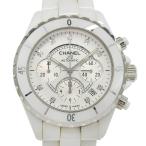 CHANEL シャネル J12 9Pダイヤ クロノグラフ H2009 腕時計 ホワイトセラミック 自動巻き クロノグラフ メンズ 白文字盤【R112225011】中古