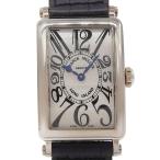 FRANCK MULLER フランクミュラー ロングアイランド 902QZ 腕時計 K18WG×レザー クオーツ レディース シルバー文字盤【R141126008】中古