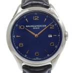 Baume &amp; Mercier ボーム＆メルシェ クリフトン MOA10420 腕時計 SS クオーツ アナログ表示 メンズ ネイビー文字盤【R142226022】中古