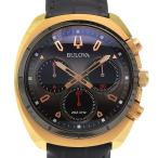 BULOVA ブローバ カーブ クロノグラフ 98A156 腕時計 金メッキ×レザー クオーツ クロノグラフ メンズ 黒文字盤【R142526009】中古