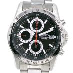 SEIKO セイコー クロノグラフ 海外モデル 7T92-0DW0 腕時計 SS シルバー クオーツ クロノグラフ メンズ 黒文字盤【S191625007】中古