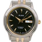 SEIKO セイコー アルバ 7S26-D001 腕時計 SS シルバー 自動巻き アナログ表示 メンズ 黒文字盤【S191625010】中古