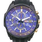 CASIO カシオ エディフィス レッドブルコラボ 限定モデル 腕時計 SS×樹脂系 黒 クオーツ クロノグラフ メンズ 青文字盤【S191625011】中古
