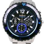 SEIKO セイコー WIRED ワイアード ザ・ブルー AGAW429 VK63-K270 クオーツ クロノグラフ メンズ 黒文字盤【S191925033】中古
