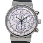 Calvin Klein カルバンクライン セレリティ K75471 腕時計 SS×レザー シルバー クオーツ クロノグラフ メンズ 白文字盤【S191925044】中古