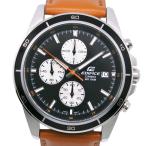 CASIO カシオ エディフィス EF-526L 5345 腕時計 SS×レザー シルバー クオーツ クロノグラフ メンズ 黒文字盤【S191925055】中古