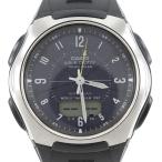 CASIO カシオ ウェーブセプター WVA-430J 腕時計 SS×樹脂系 黒 ソーラー電波時計 アナデジ表示 メンズ 黒文字盤【Y192025023】中古
