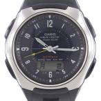 CASIO カシオ ウェーブセプター WVA-430J 腕時計 SS×樹脂系 黒 ソーラー電波時計 アナデジ表示 メンズ 黒文字盤【Y192025024】中古