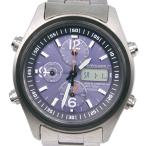 CASIO カシオ OVERLAND デジアナ OVW-500DJ-1AJF 腕時計 SS パープル ソーラー電波時計 クロノグラフ メンズ ネイビー文字盤【Y192025030】中古