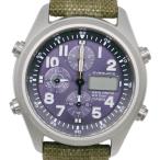 CASIO カシオ オーバーランド ウェーブセプター 腕時計 SS シルバー ソーラー電波 クロノグラフ メンズ ネイビー文字盤【Y192025035】中古