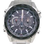 CASIO カシオ エディフィス EQW-M600 腕時計 SS シルバー ソーラー電波時計 クロノグラフ メンズ 黒文字盤【Y192025046】中古
