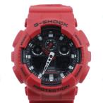 CASIO カシオ G-SHOCK Gショック GA-100B-4AJF 腕時計 樹脂系 赤 クオーツ アナデジ表示 メンズ 黒文字盤【Y200925020】中古