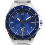 Calvin Klein カルバンクライン PLAY プレイ K2W21Z4N 腕時計 SS シルバー クオーツ アナログ表示 メンズ 青文字盤【Y200925035】中古