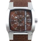 DIESEL ディーゼル DZ-1090 腕時計 SS×レザー シルバー クオーツ アナログ表示 メンズ ブラウン文字盤【Y200925036】中古