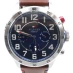 TOMMY トミー・ヒルフィガー 1791066 腕時計 SS×レザー シルバー クオーツ 多針アナログ表示 メンズ ネイビー文字盤【Y200925049】中古