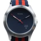 ショッピングnixon NIXON ニクソン NIXON The Quad ニクソン ザ クアッド 腕時計 SS×ナイロン シルバー/紺 クオーツ アナログ表示 メンズ【Y200925061】中古