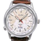 SEIKO セイコー アルバ 10気圧防水 VJ42-X101 腕時計 SS ホワイト クオーツ アナログ表示 メンズ ベージュ文字盤【Y200925127】中古