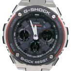 CASIO カシオ G-SHOCK Gスチール GST-W100D-1A4JF 腕時計 SS シルバー ソーラー電波時計 アナデジ表示 メンズ 黒文字盤【Y202225006】中古