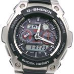 CASIO カシオ G-SHOCK MTG-1500 腕時計 SS シルバー ソーラー電波時計 アナデジ表示 メンズ 黒文字盤【Y202225008】中古