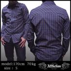 Affliction アフリクション メンズ 長袖 シャツ ブルー チェック 海外セレブ 多数着用 ブランド ハリウッド セレブ カジュアル