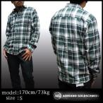 AG Jeans メンズ 長袖 コットン チェックシャツ グリーン AGジーンズ ADRIANO デニムパンツ サファリ safari 掲載 正規 ブランド