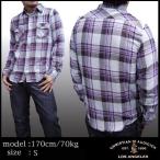 クリスチャンオードジェー メンズ シャツ Christian Audigier チェックシャツ SHIP TO SHORE パープル セレブ 正規 ブランド