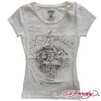 エドハーディー レディース 半袖 Tシャツ 【200種類の品揃え】 Ed Hardy LOS ANGELES TIGER タイガー ホワイト  セレブ カジュアル ファッション