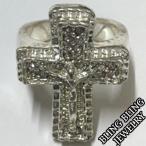 Yahoo! Yahoo!ショッピング(ヤフー ショッピング)【セール】 HIPHOPジュエリー メンズ リング 07 クロス ジルコニア シルバー プレーティング 指輪 ブラス 真鍮 BLING JEWELRY HIPHOP　ストリート スタイル