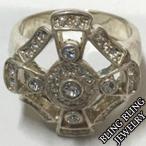 Yahoo! Yahoo!ショッピング(ヤフー ショッピング)【セール】 HIPHOPジュエリー メンズ リング 17 CROSS クロス ジルコニア シルバー プレーティング 指輪 ブラス 真鍮 BLING JEWELRY HIPHOP　ストリート