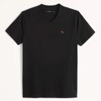 アバクロ / Abercrombie&Fitch / メンズ シグネチャーアイコン Vネック半袖Tシャツ ブラック