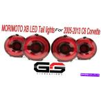 USテールライト 森本XB赤い順次LEDテールライトセット4フィット2005-2013 C6コルベット MORIMOTO XB RED Sequential LED Tail lights Set of 4 Fits 2