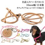 ハーネス 犬 おしゃれ 安全帯 小型犬 名前入り シンプルハーネス１０mm幅＋リード付　Ｓサイズ