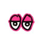 KROOKED STICKERkru Kid стикер EYES DIECUT SMALL PINK скейтборд скейтборд 