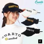 サンバイザー ファー ベロアリボンテープ フロントロゴ クアルトユナイテッド ゴルフグッズ 帽子 23BASIC