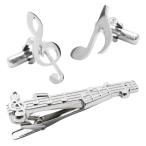 SWANK スワンク カフス ネクタイピン セット ト音記号 音符 カフスボタン カフリンクス タイバー タイクリップ