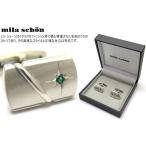 ブランド アクセサリー mila schon ミラ・ショーン レクタングルグリッターカフス(エメラルド)(ミラショーン カフリンクス カフスボタン)父の日
